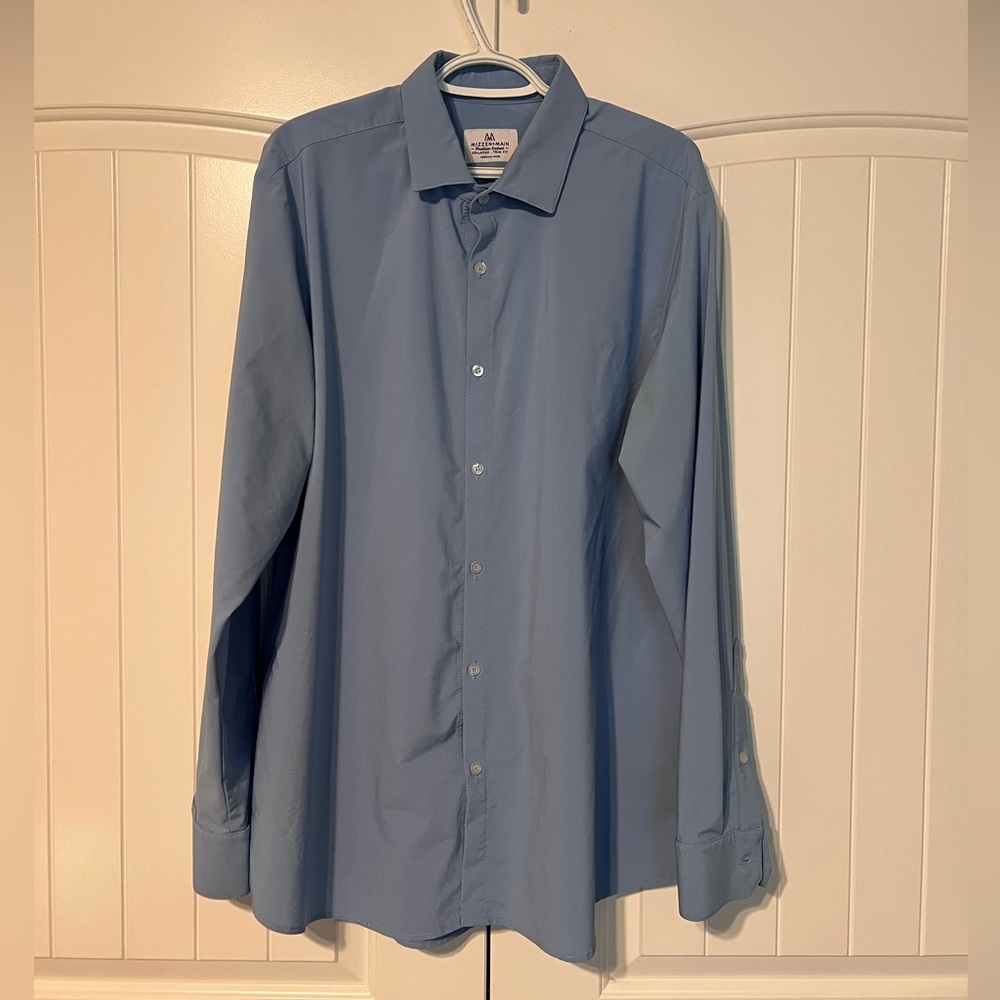 Mizzen+Main Blue Dress Shirt